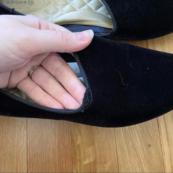 ❌SOLD❌ BIRDIES The Heron Black Velvet Suede Smoking Slipper Flat Slip On 11 - Picture 7 of 9